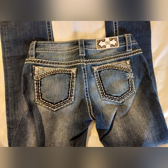 Miss Me Dark Blue Signature Straight Jeans with Embellished Pockets -27x33 - Picture 9 of 9